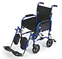 Medline Hybrid 2 Transport Wheelchair, Elevating, 18" Seat, Blue 1 thumbnail image