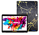 Linsay Octa Core Tablet, 10.1”, 4GB Memory, 128GB Storage, Android 13, With Black/Golden Marble Case