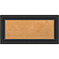 Amanti Art Non-Magnetic Cork Bulletin Board, 36" x 18", Natural, Ridge Black Plastic Frame 1 thumbnail image