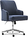 Serta® Leighton Home Mid-Back Office Chair, Twill Fabric, Blue/Chrome 1 thumbnail image