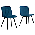 Glamour Home Anika Dining Chairs, Blue, Set Of 2 Chairs