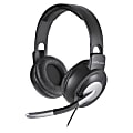 Compucessory Boom Microphone Stereo Headset - Stereo - Wired - 32 Ohm - 20 Hz - 20 kHz - Over-the-head - Binaural - Ear-cup - 8 ft Cable - Gray, Silver 1 thumbnail image