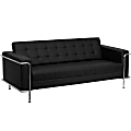 Flash Furniture Hercules Lesley Contemporary Bonded LeatherSoft™ Sofa, Black/Stainless Steel