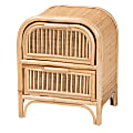 bali & pari Adrika Natural Rattan 2-Drawer Nightstand, 21-5/16”H x 16-1/2”W x 15-3/4”D, Natural 1 thumbnail image