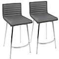 LumiSource Mason Swivel Counter Stools, Silver/Walnut/Gray, Set Of 2 Stools 1 thumbnail image