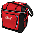 Coleman Soft-Side 30-Can Cooler, 13"H x 10 1/8"W x 12 3/8"D, Red 1 thumbnail image