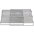 Mind Reader 2-Piece 3-Tier Storage Shelf, 4"H x 20"W x 9 1/4"D, Silver