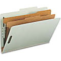 Nature Saver K-Fastener Classification Folders, 2-Dividers, 2/5" Tab Cut, Legal Size , Gray/Green, Box Of 10