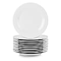 Elama Professional Kitchen 12-Piece Round Porcelain Salad Plate Set, 8”, White 1 thumbnail image
