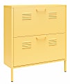 Ameriwood Home Novogratz Cache 2-Door Locker-Style Metal Shoe Storage Cabinet, 35-1/4"H x 31-1/2"W x 10-1/4"D, Yellow 1 thumbnail image