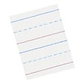 Zaner-Bloser Pacon Broken Midline Sulphite Paper - 500 Sheets - 0.63" Ruled - 10 1/2" x 8" - White Paper - 500 / Ream