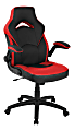 Lorell® Bucket High-Back Gaming Chair, Red/Black