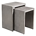 Zuo Modern Mom Nesting Side Tables, Square, Cement, Set Of 2 Tables