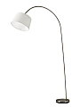 Adesso® Goliath Arc Floor Lamp, 83"H, Natural Shade/Brushed Steel Base