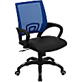 Flash Furniture Mesh/Leather Mid-Back Swivel Task Chair, Blue/Black