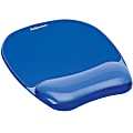 Fellowes® Gel Crystals Mouse Pad With Wrist Rest, 1"H x 7.94"W x 9.25"D, Blue