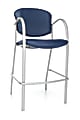 OFM Danbelle Series Anti-Bacterial Café-Height Chair, Navy/Silver, Set Of 2