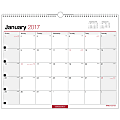 Office Depot® Brand Monthly Wall Calendar, 15" x 12", 30% Recycled, Black/Red, January to December 2017 1 thumbnail image