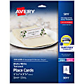 Avery® Printable Place Cards With Sure Feed Technology, 1-7/16" x 3-3/4", Textured White, Pack Of 150