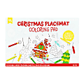Little Yellow Bicycle® Color-Your-Own Placemats, 17" x 11-1/8", Christmas, Set Of 12 Placemats