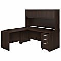 Bush® Business Furniture Studio C 72"W x 30"D L-Shaped Desk With Hutch, Mobile File Cabinet And 42"W Return, Black Walnut, Standard Delivery