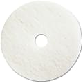 Genuine Joe Polishing Floor Pad - 16" Diameter - 5/Carton x 16" Diameter x 1" Thickness - Resin, Fiber - White