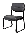 Boss Office Products LeatherPlus™ Bonded Leather Guest Chair, Black