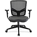 Lorell® Executive Ergonomic Bonded Leather/Mesh Mid-Back Chair, Black