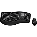 Adesso Tru-Form Media 1500 Wireless Ergonomic Keyboard & Laser Mouse, Black