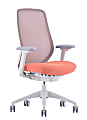 WorkPro® 6000 Series Multifunction Ergonomic Mesh/Fabric High-Back Executive Chair, White Frame/Orange Seat, BIFMA Compliant