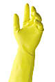 Tronex Extra-Strength Flock-Lined Latex Multipurpose Gloves, Small, Yellow, Pack Of 24 Gloves