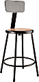 National Public Seating Hardboard Stool With Back, 24"H, Black 1 thumbnail image