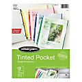 Wilson Jones® Tinted Pocket Sheet Protectors, Lightweight, Semiclear, Multicolor, Pack Of 12