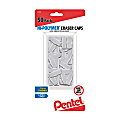 Pentel® Hi-Polymer® Eraser Caps, White, Pack Of 50