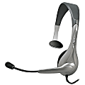 Cyber Acoustics AC-104 Universal Mono On-Ear Headset, Platinum/Black