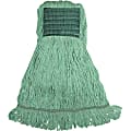 Genuine Joe Synthetic Blend Medium Mophead - Medium - Looped Ends, Durable, Launderable, Headband - Rayon, Cotton, Rayon, Fiber - Green - 16 oz 1 thumbnail image