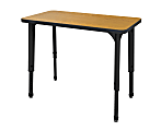 Marco Group Apex™ Series Adjustable Rectangle 36"W Student Desk, Solar Oak/Black