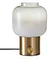 Adesso® Lewis Table Lamp, 12”H, White Shade/Antique-Brass Base