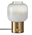 Adesso® Lewis Table Lamp, 12”H, White Shade/Antique-Brass Base 1 thumbnail image