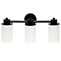 Lalia Home Essentix 3-Light Wall Mounted Vanity Light Fixture, 6-1/2”W, Opaque White/Black