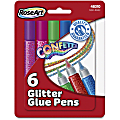 RoseArt Confetti Glitter Glue Pens - 0.21 oz - 6 / Pack - Assorted