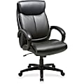 Lorell® Ergonomic Bonded Leather High-Back Executive Chair, Black