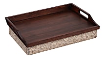 Rossie Home Lap Tray With Pillow, 4.1"H  x 17.5"W x 13.5"D, Espresso