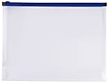 Office Depot® Brand Poly Zip Envelope, Letter Size, Clear/Blue 