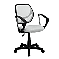 Flash Furniture Mesh Low-Back Swivel Task Chair, White/Black