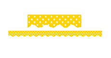 Teacher Created Resources Border Trim, 2 3/16" x 35" Strips, Yellow Mini Polka Dots, Pack Of 12