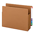 Smead® TUFF® End-Tab File Pockets, 5 1/4" Expansion, Letter Size, 30% Recycled, Redrope, Box Of 10