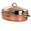 Gibson Home Radiance 17-1/2" Stainless Steel Copper-Plated Oval Roaster, Copper