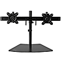 StarTech.com Dual Monitor Stand - Horizontal - For up to 24" VESA Monitors - Black - Adjustable Computer Monitor Stand - Steel & Aluminum