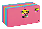 Post-it Super Sticky Notes, 3 in x 3 in, 18 Pads, 90 Sheets/Pad, 2x the Sticking Power, Assorted Colors